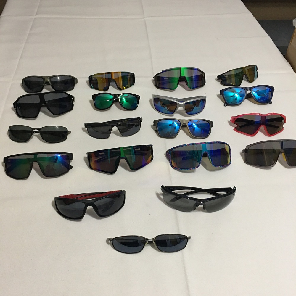 Lot of 19 Sunglasses Unisex Sport Wrap Shield Multicolor Oakley Puma X-Loop